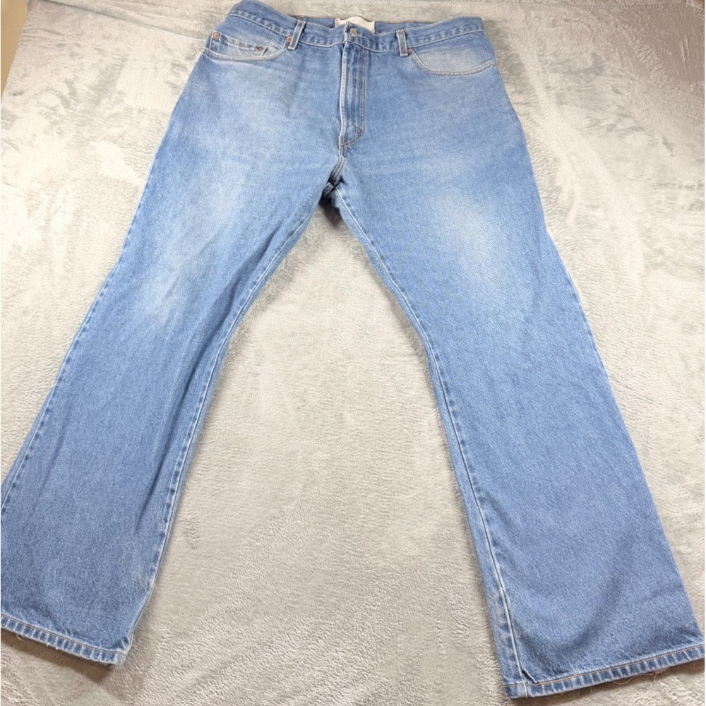 Vtg Y2K Levis 517 Boot Cut Jeans 38x30 Light Wash Distressed Hem